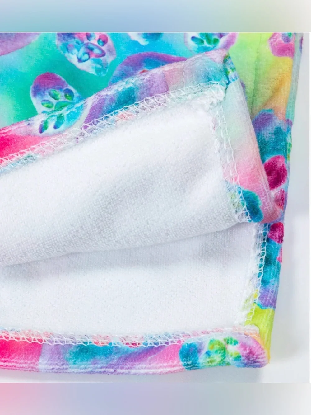 Colorful Rainbow Paw Print Microfiber Beach Towel